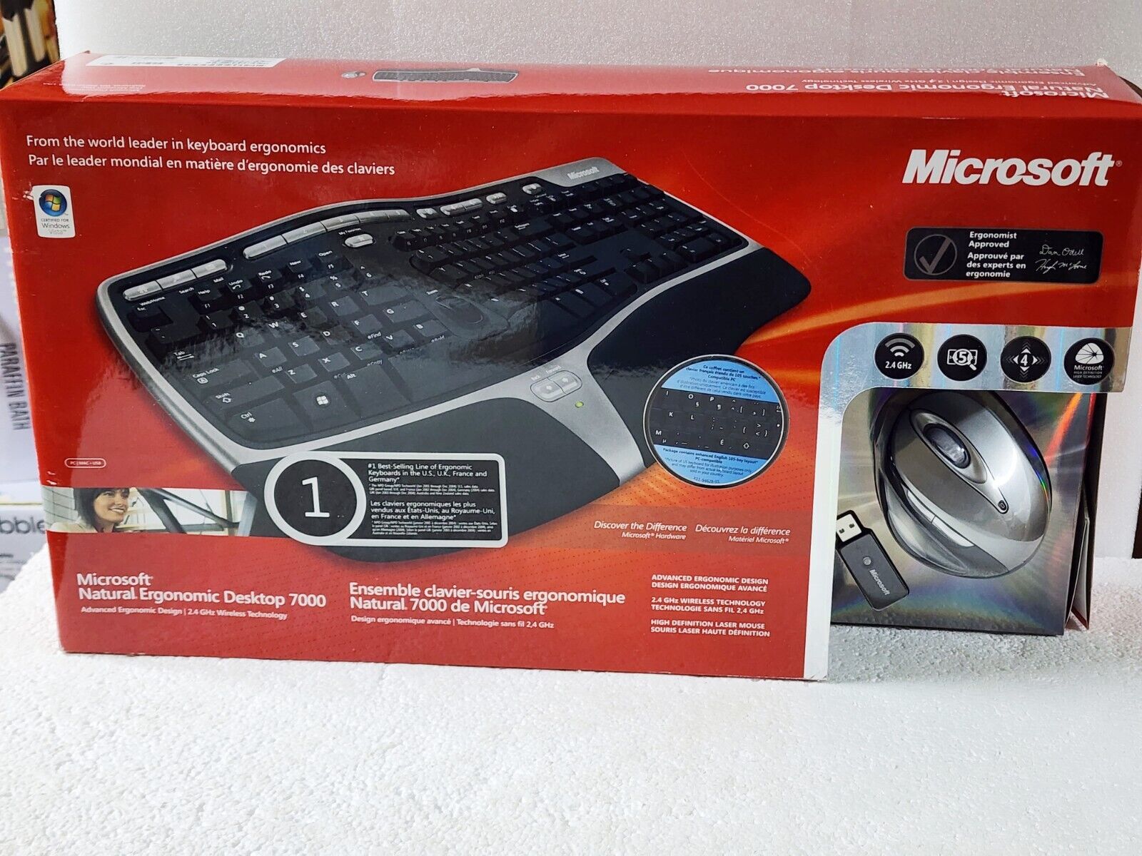 Microsoft Natural Wireless Ergonomic Keyboard 7000 - FRENCH VERSION 