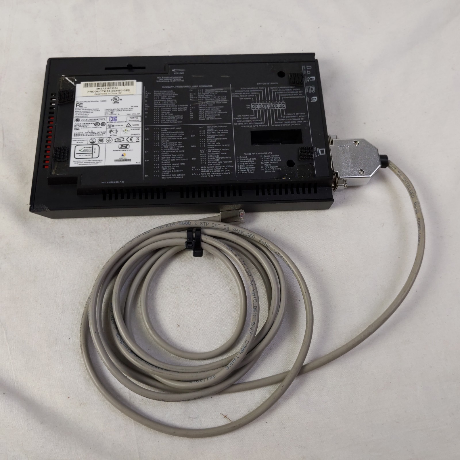 US Robotics 3453C External 56K Global Dial-up Modem - no power supply
