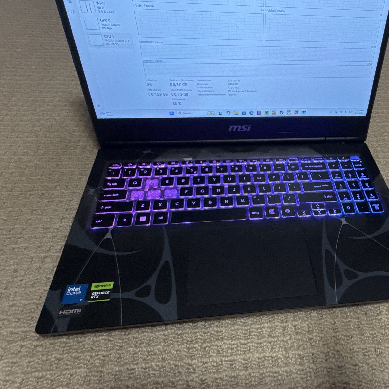 Msi Cyborg 15 Runs Great. Just Has A Very Little Dent In The Corner.