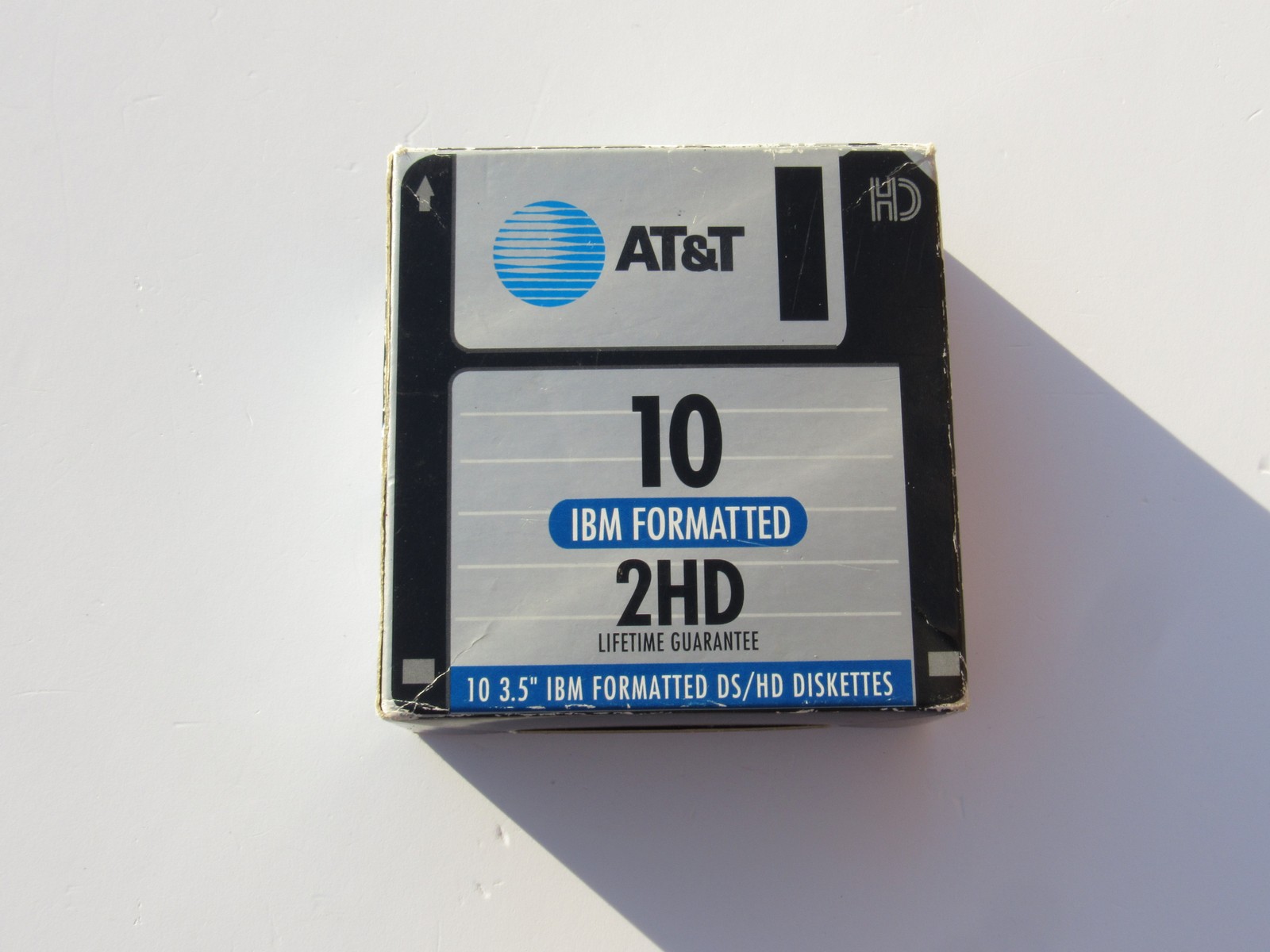 AT&T 10-Pack 3.5" IBM Formatted 2HD Floppy Disks 1.44MB New Old Stock Sealed Box