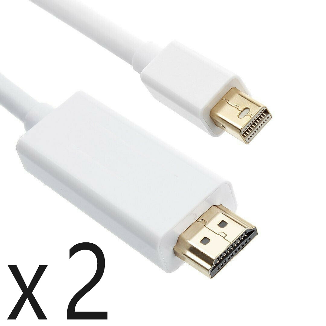 2 Pack 15ft Mini DisplayPort DP to HDMI Converter Adapter Cable fits Thunderbolt