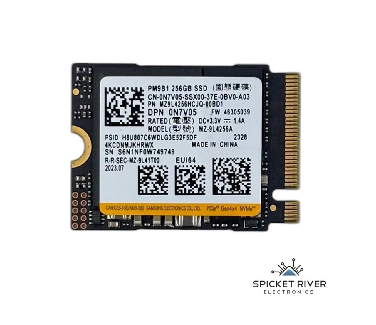 Samsung PM9B1 MZ-9L4256A 256GB SSD NVMe PCIe Gen4x4 M.2 2230 Solid State Drive