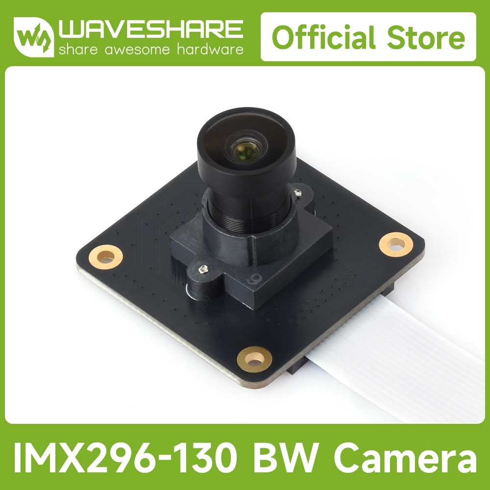 Waveshare IMX296 1.6MP M12 Mono Camera, Global Shutter, Supports Raspberry Pi