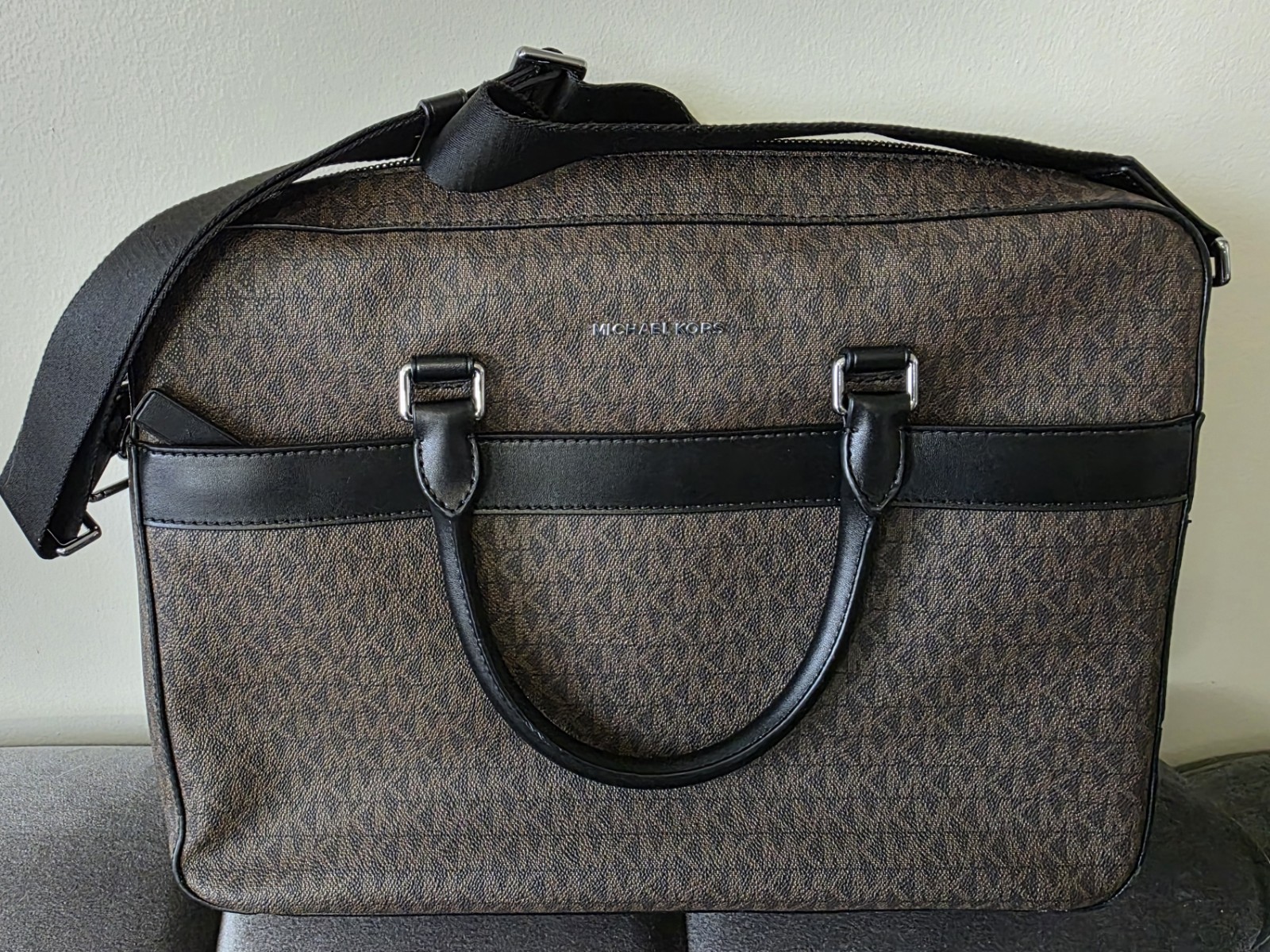 Michael Kors Harrison Front Zip Briefcase-Laptop Brown