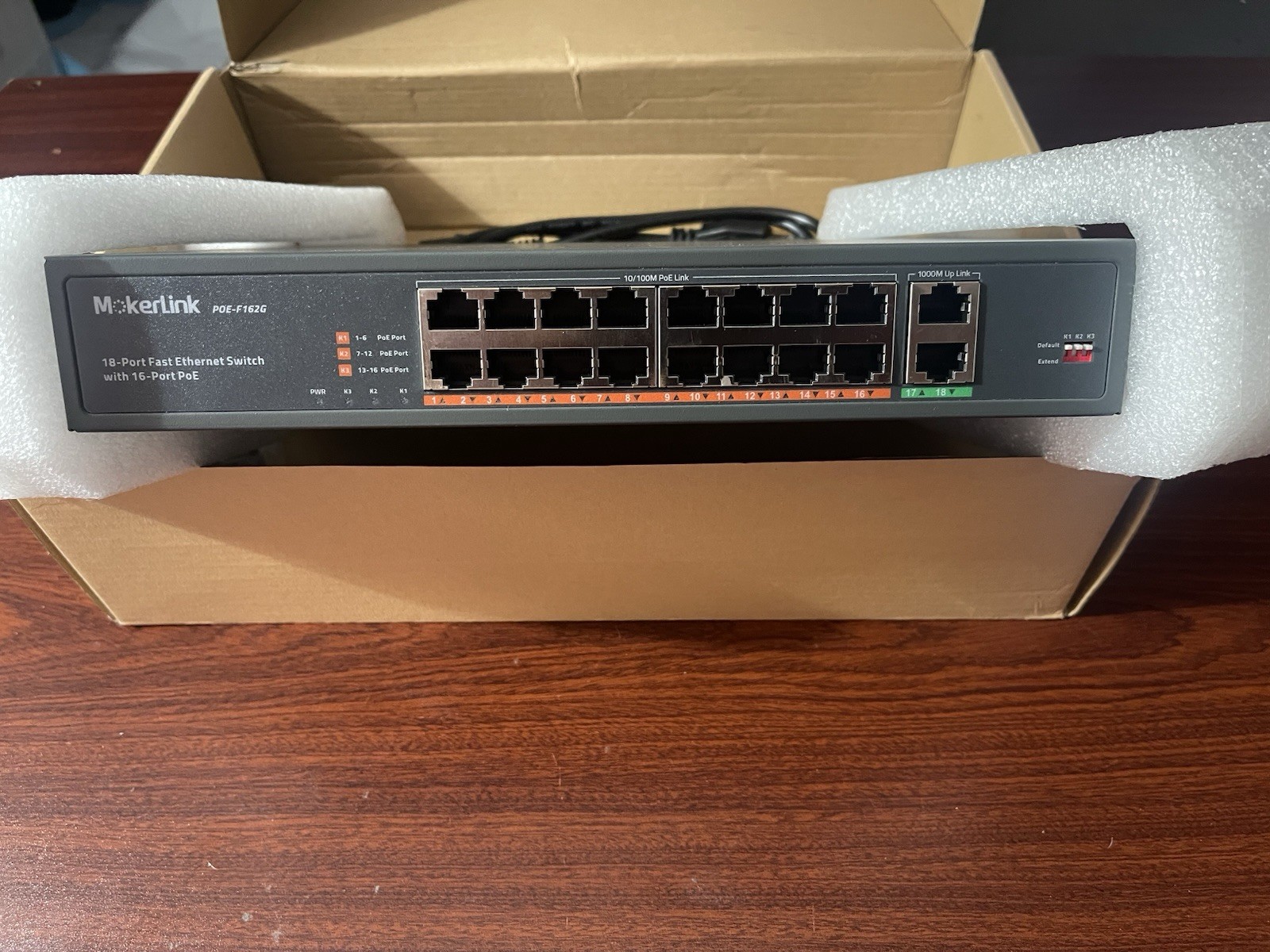 MOKERLINK 18-Port Ethernet Switch With 16-Port PoE (POE-F162G)