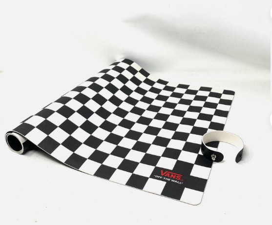 Vans Off The Wall Checkered Desk Mat Mouse Pad 24 x 14" faux leather Black/White