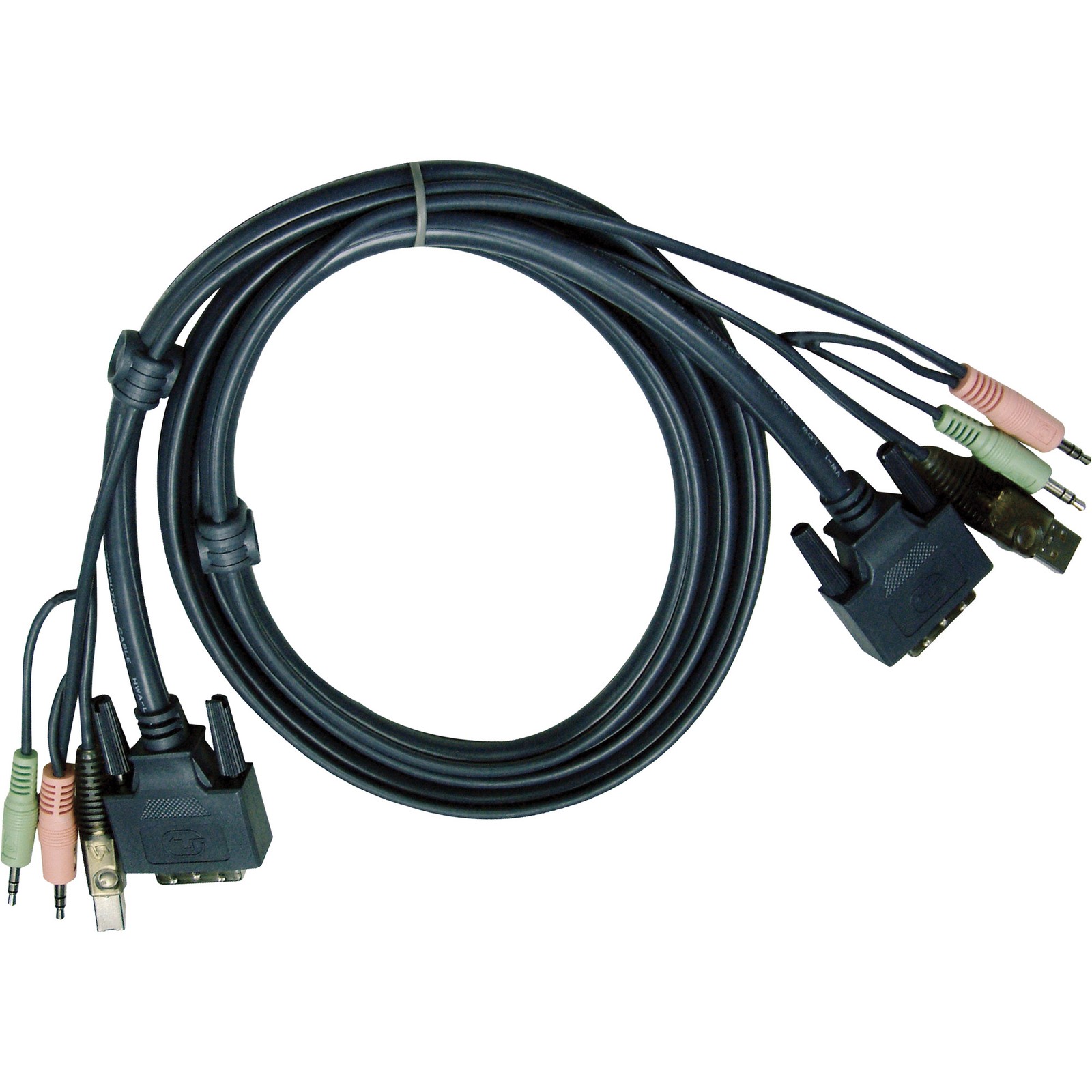 2L-7D02UI ATEN 6ft USB DVI-I Single Link Keyboard/Video/Mouse (KVM) Cable Sch ~D~