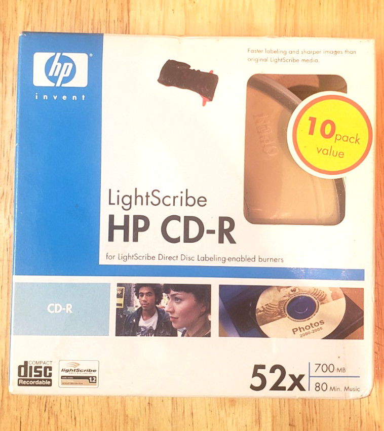 10-Pack HP LightScribe DVD+R 16x 4.7 GB Data 120 Minute Video Discs | New Sealed