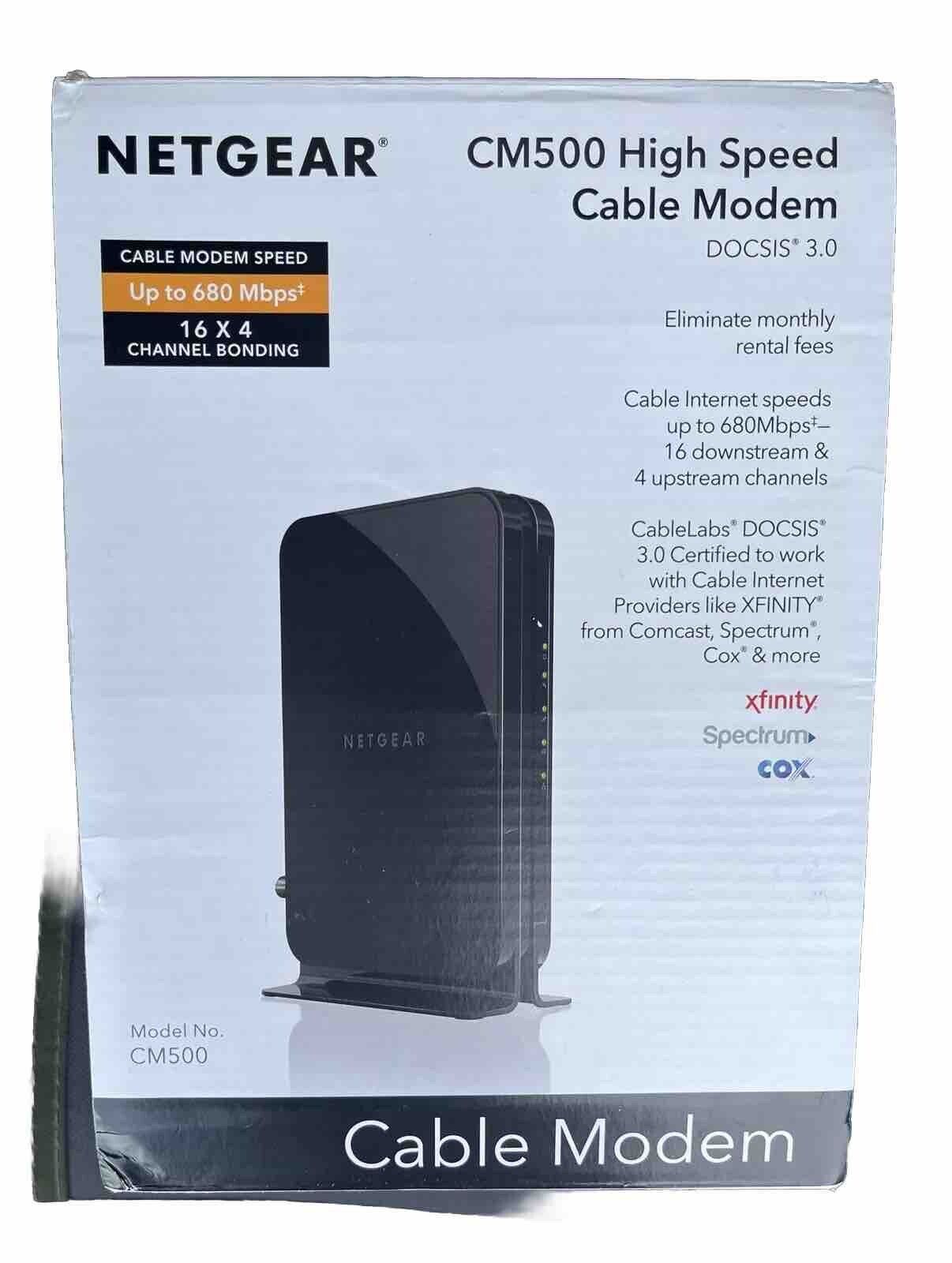NETGEAR CM500-1AZNAS 16x4 DOCSIS 3.0 Cable Modem Max Download Speeds of 686mbps