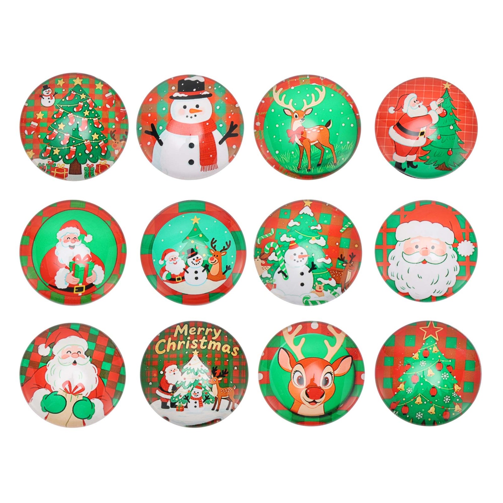 Christmas Decor Christmas Red Green Plaid Fridge Magnetic Decorative Stickers