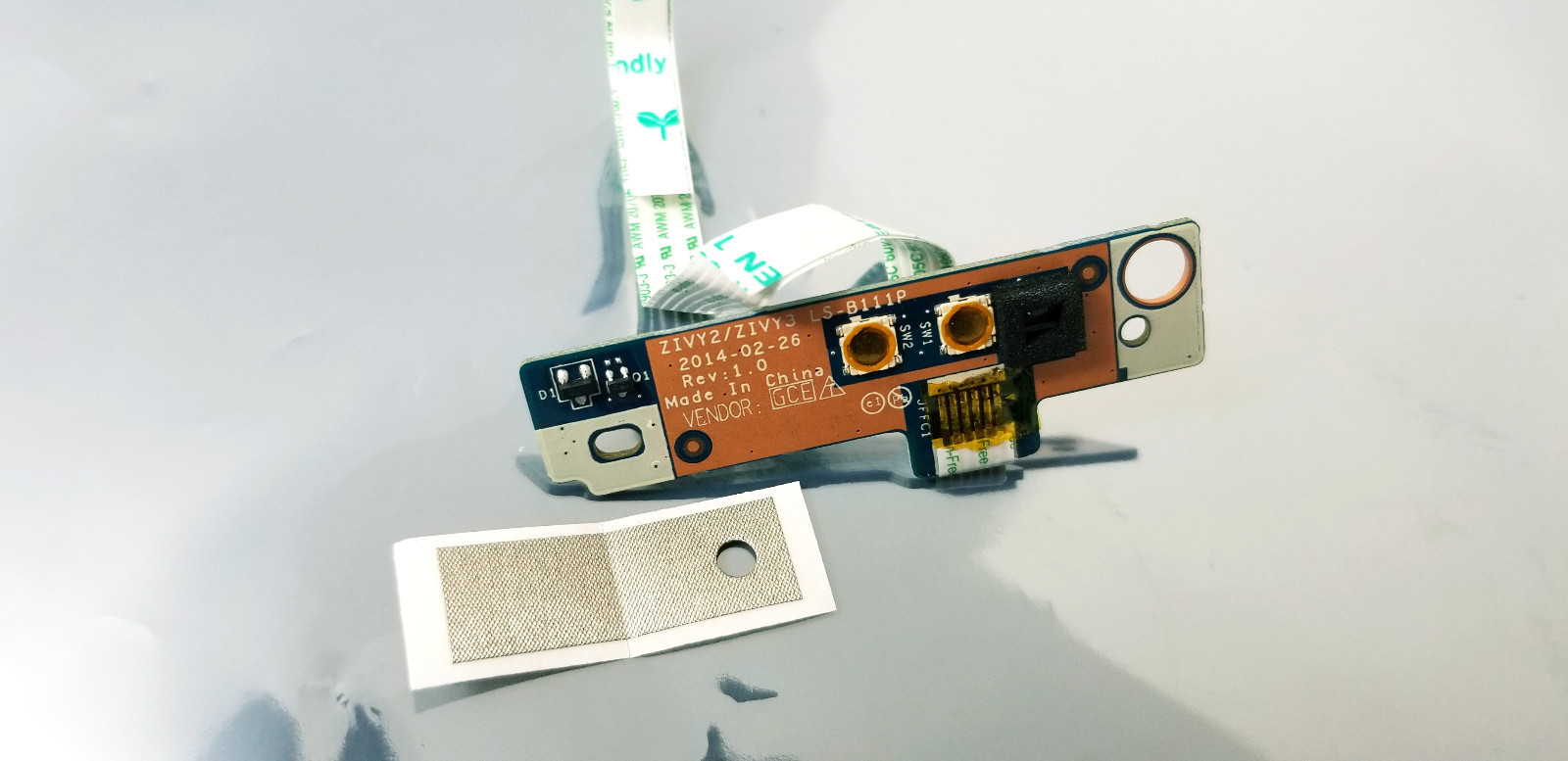 Lenovo15.6 Y50-70 Power Button Board w/Cable LS-B111P, ZIVY2 / ZIVY3, 5C50F78789