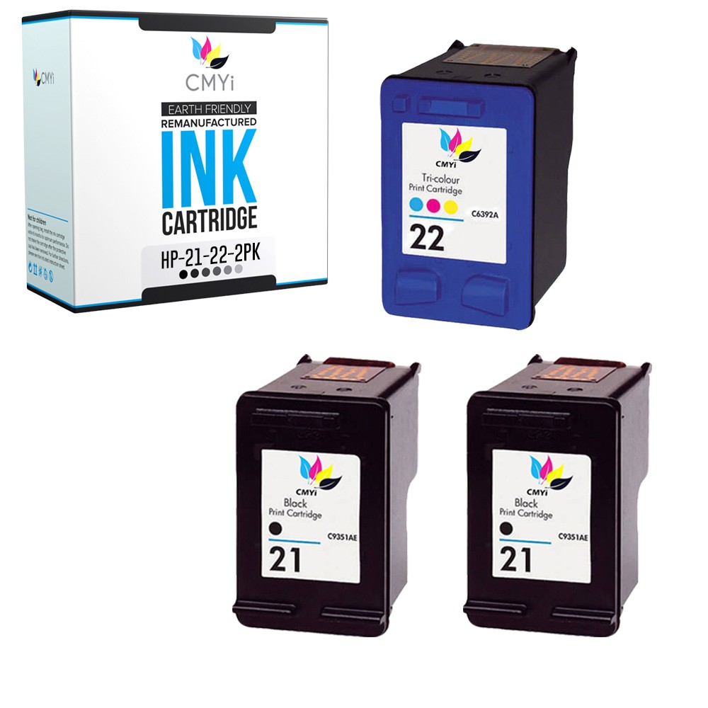 3 PK for HP 21 22 Black Color Ink Cartridges Tri-Color Combo Deskjet Officejet