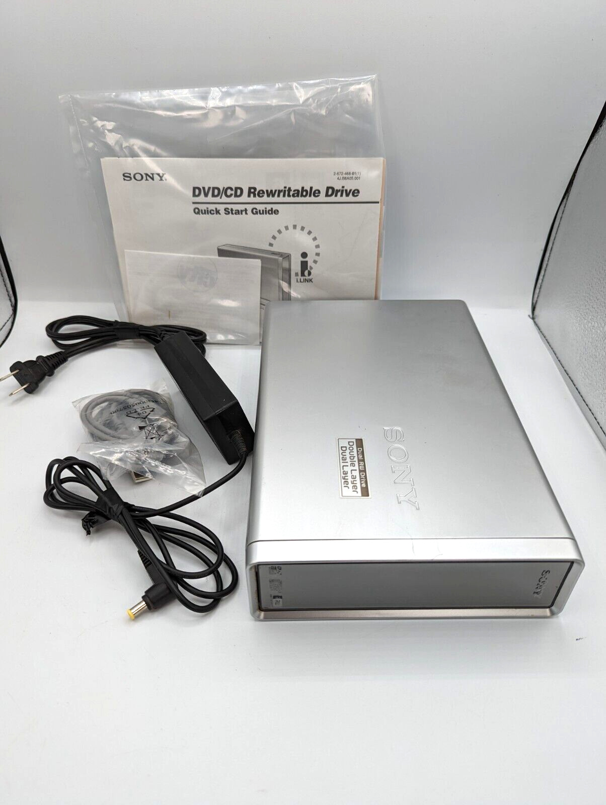 SONY DRX-830U, DVD/CD Rewritable Drive with stand cables and manual 