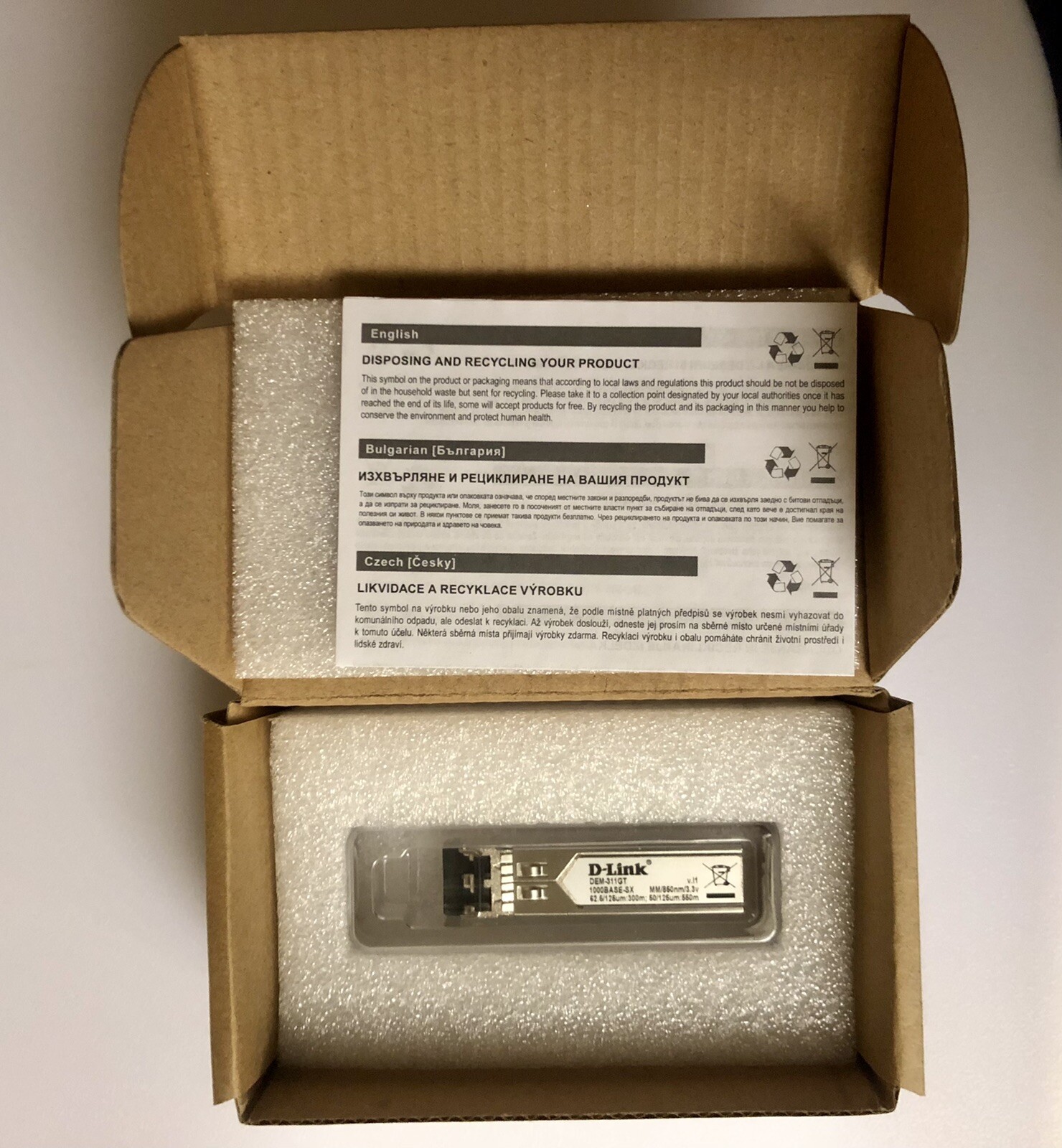 Dlink DEM-311GT D-Link 1000BASE-SX Mini GBIC Gigabit Ethernet Module