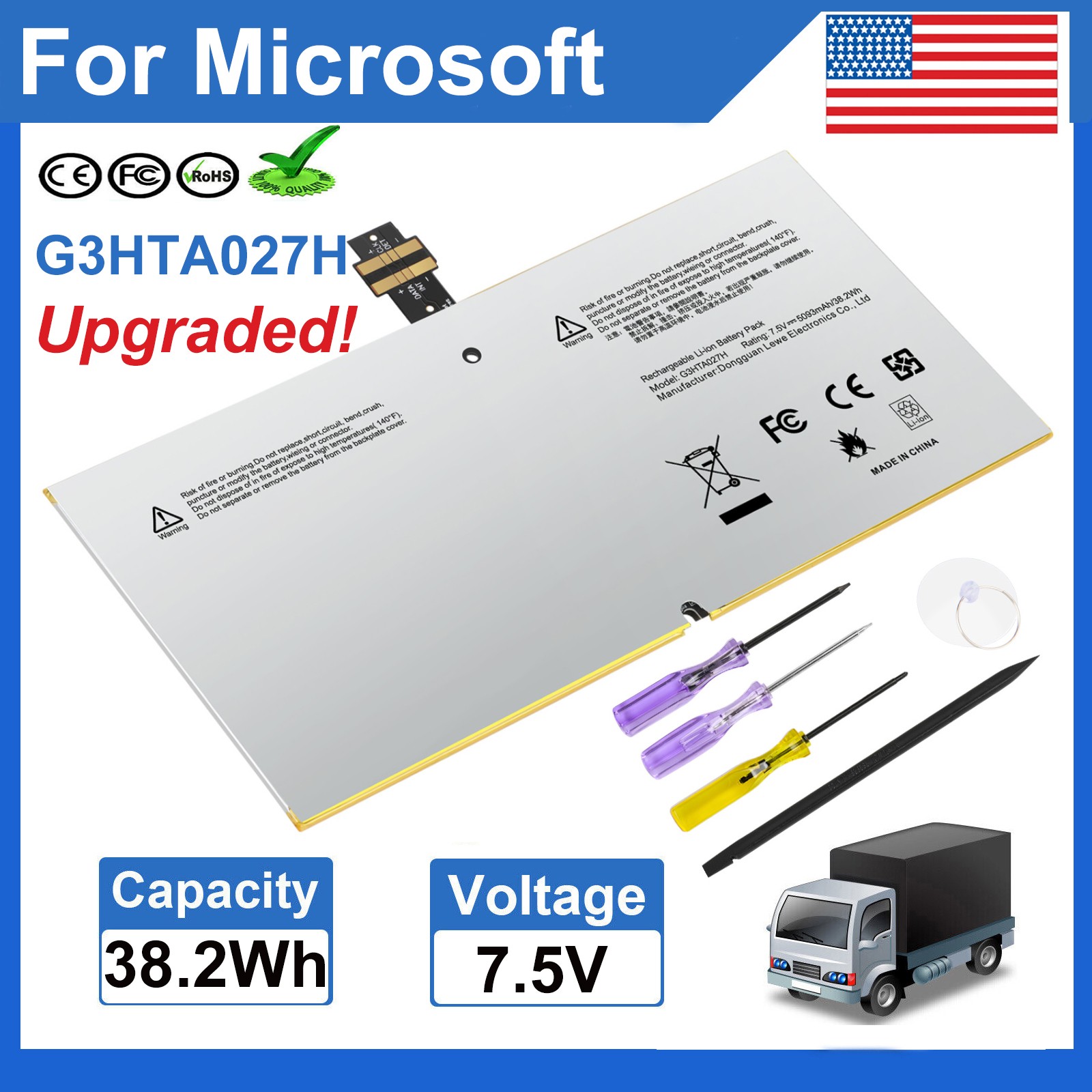 New Replacement Battery DYNR01 For Microsoft Surface Pro 4 1724 12.3" Tablet