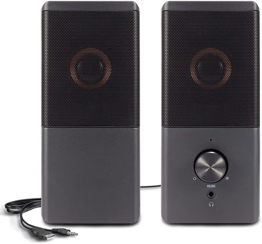 Computer Speaker, Compact Size Speaker with Headphone Jack, Volume Control, Ster
