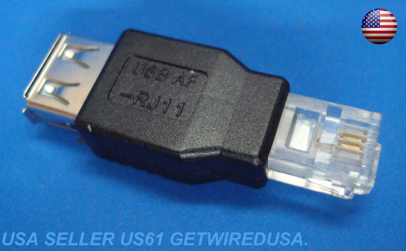 us seller USB FEMALE RJ11 RJ12 4PIN NETWORK ADAPTER CONVERTER PHONE JACK AF 6P4C