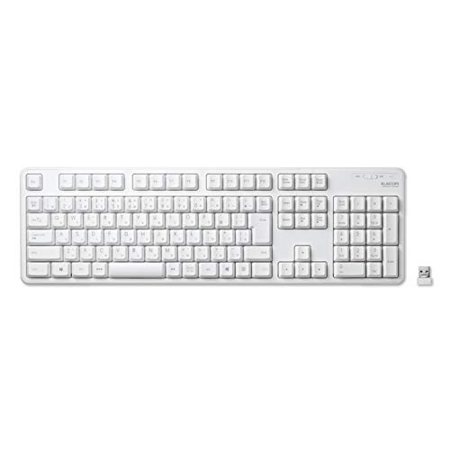 ELECOM USB-A Keyboard Wireless Receiver Included Membrane Full Keyboard White