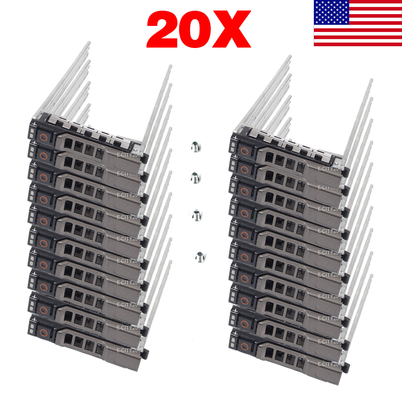 20 Pieces 2.5" SAS SATA HDD Hard Disk Tray Caddy For Dell PowerEdge R720 R720XD