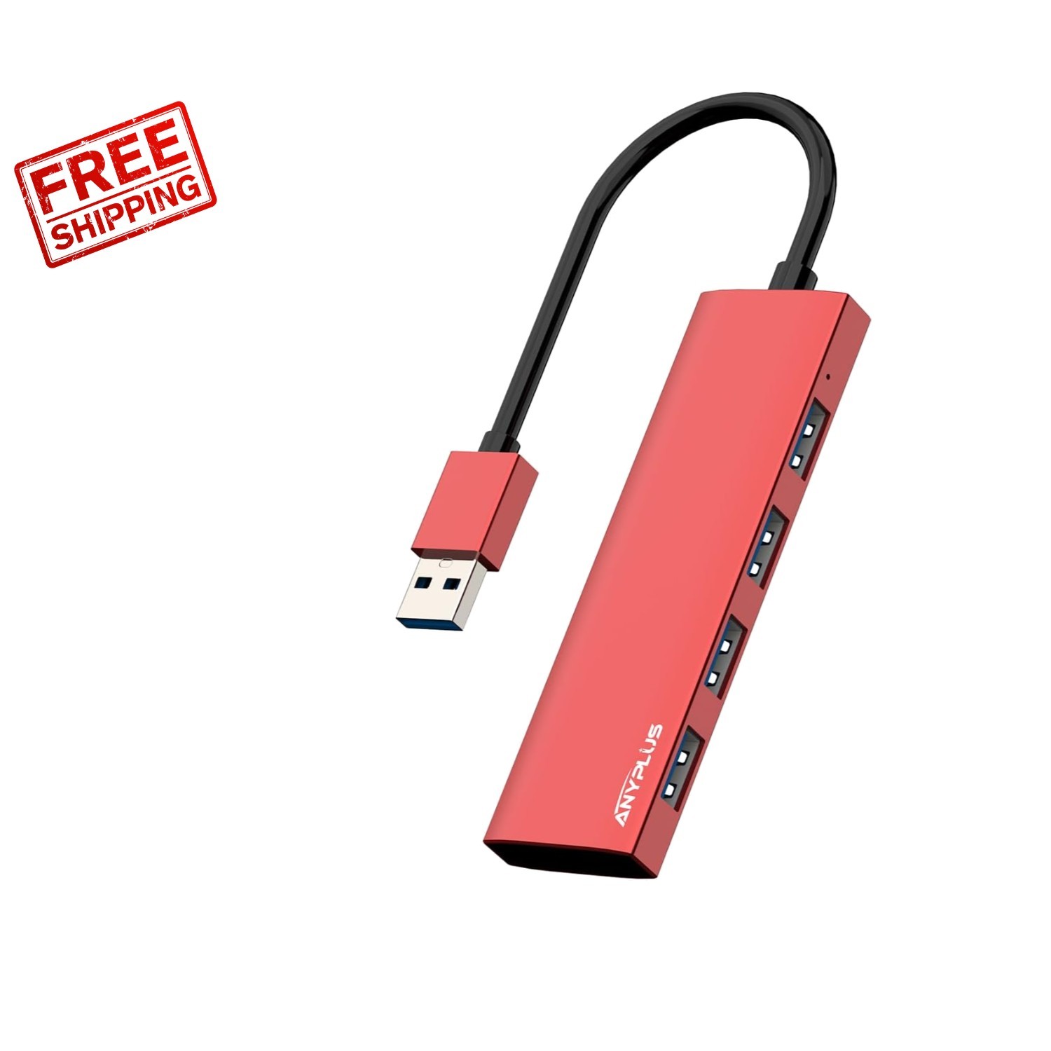 Compact and Durable USB 3.0 Hub - 4-Port Portable Splitter with LED Indicator