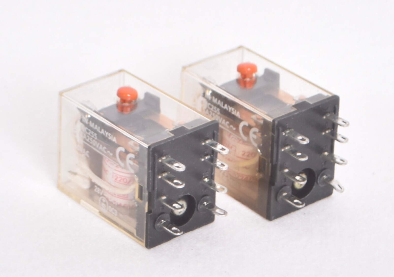 2 COUNT OMRON LY1 IEC255 24VDC RELAY MODULE