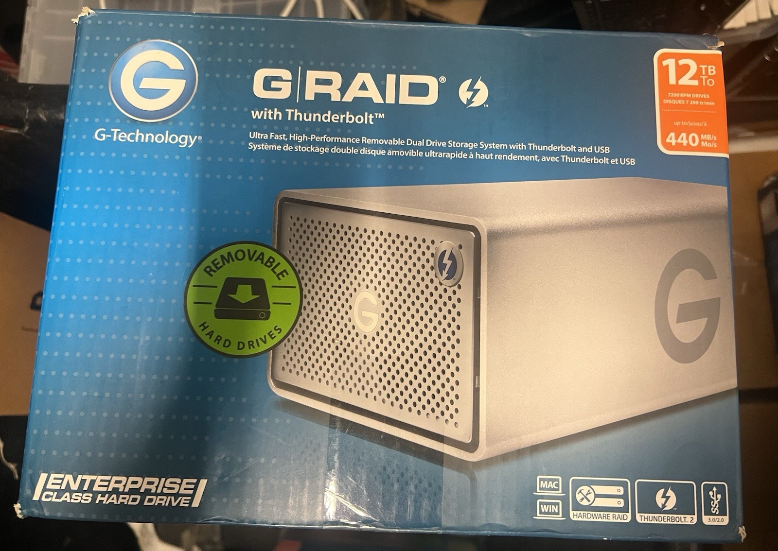 G-Technology G-RAID 12TB (2 x 6TB) Dual-Bay Thunderbolt 2 External Hard Drive⁠