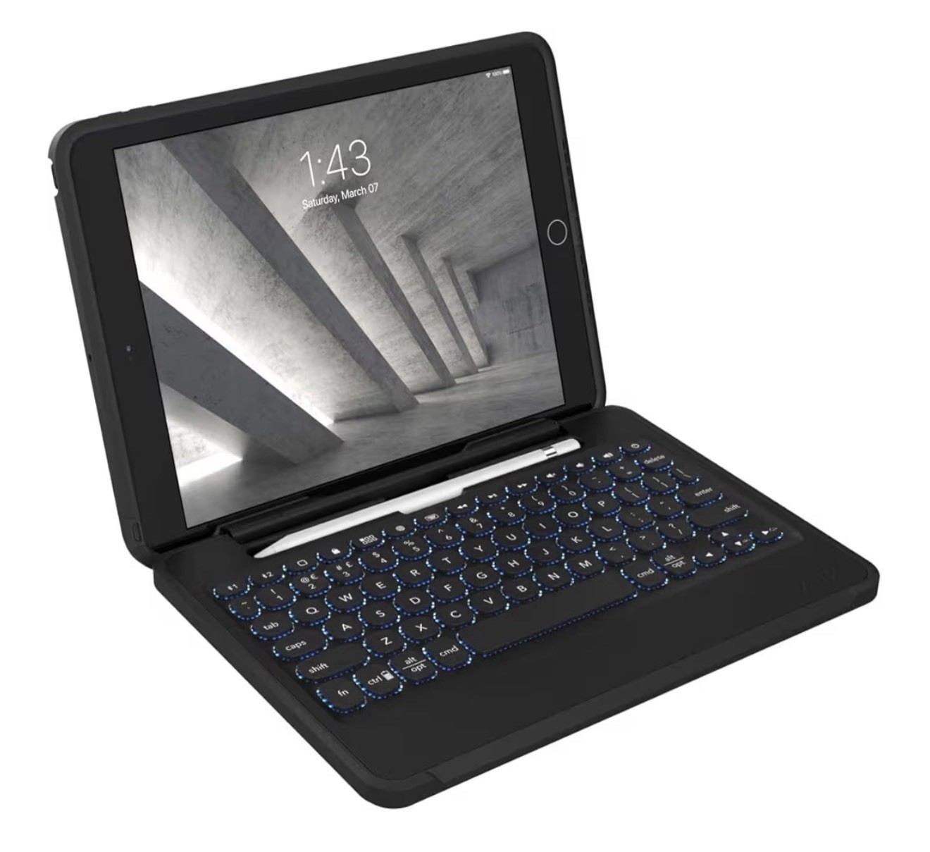 ZAGG iPad Keyboard Folio/Case Bluetooth Backlit Detachable Magnetic Rugged Black