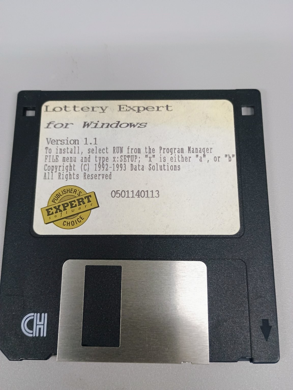 Lottery Expert Software v1.1 for Windows 3.5" Floppy Disk 1992-1993 Vintage