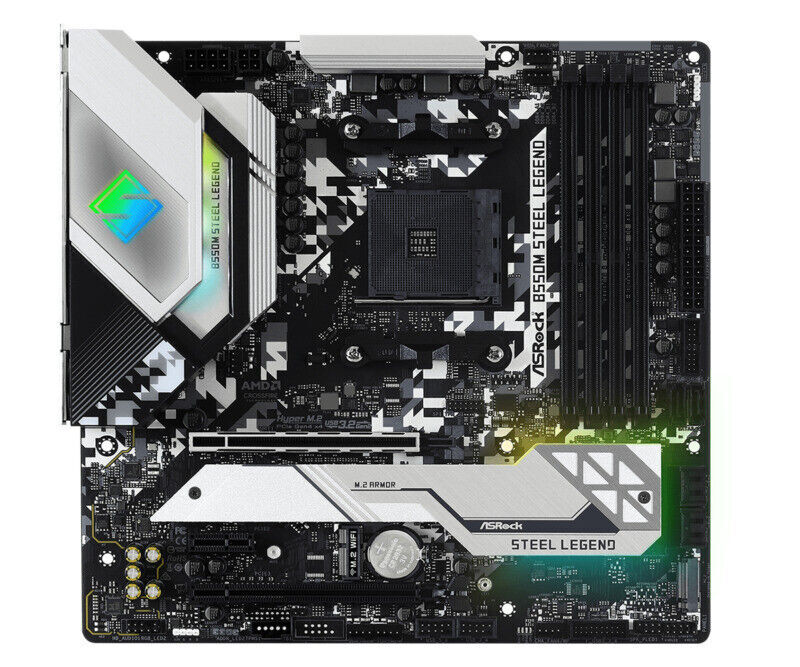 ASRock B550M Steel Legend Motherboard AMD B550 Socket AM4 D4 M.2 M-ATX for Ryzen