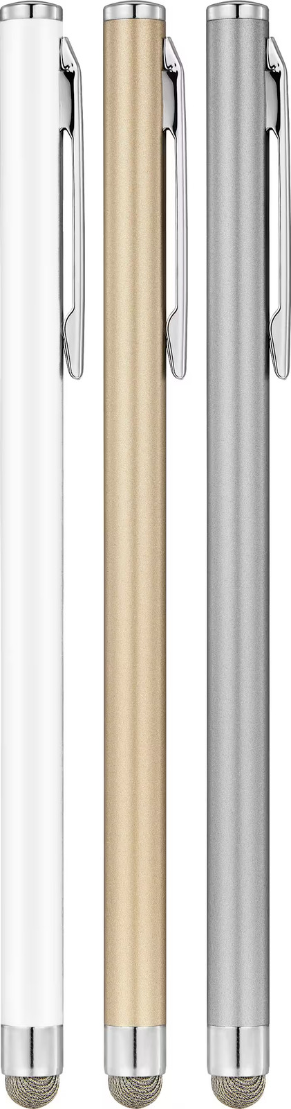 Insignia- Slim Stylus for Smartphones, Tablets and More (3-Pack) - Multicolor