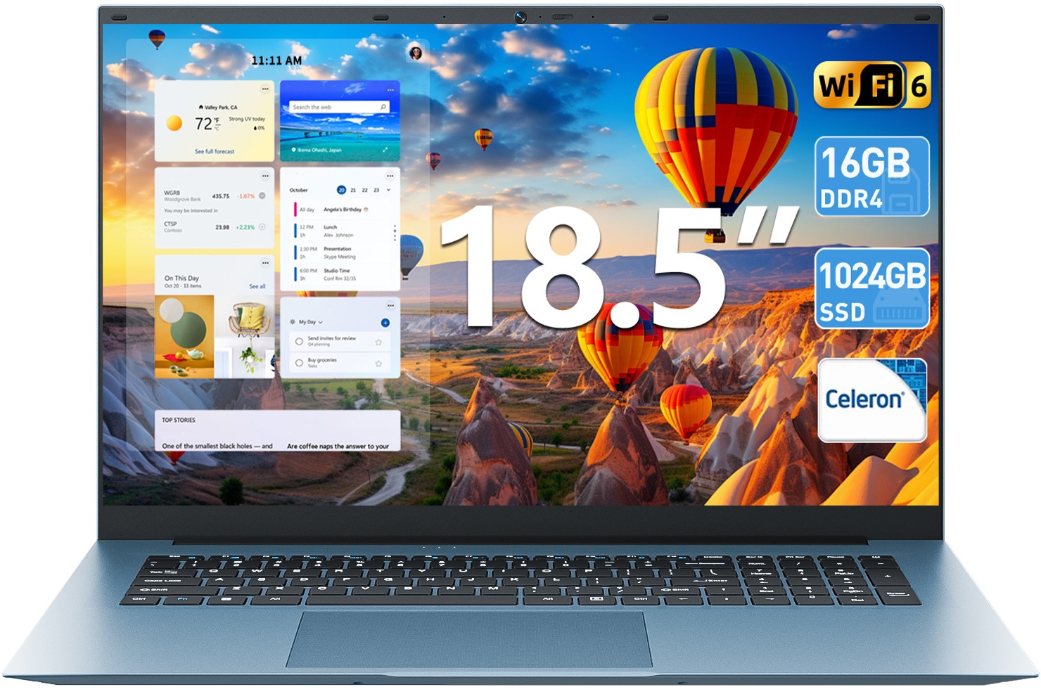 SGIN 18.5" Laptop Intel Core i3 16GB RAM 1TB SSD Wi-Fi 6 USB-C Win 11, NEW