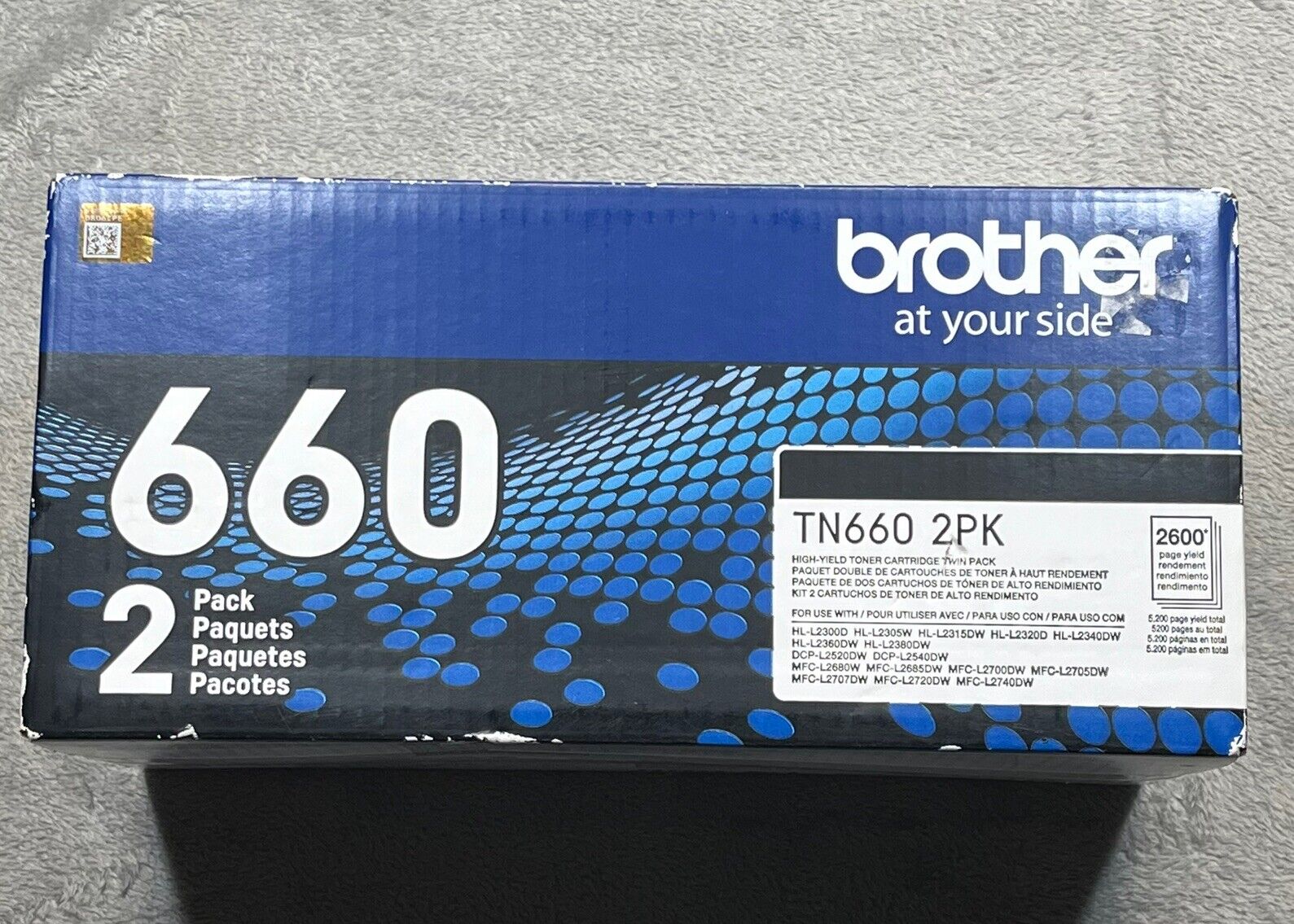 Twin Pack Brother TN-660 GENUINE High Yield Laser Toner Cartridges New Sealed