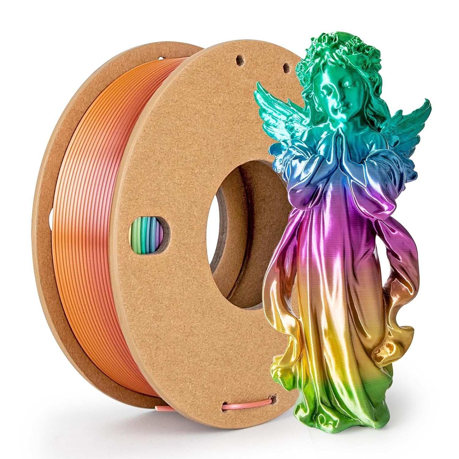 75mm Silk Rainbow PLA Filament 250g Gradient Candy Color Changing Shiny Finish