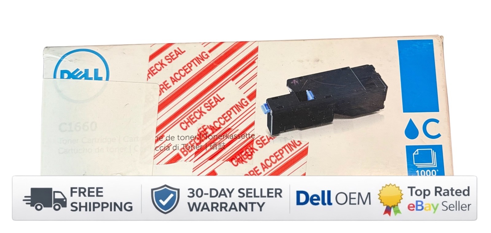 NEW Sealed Genuine Dell DWGCP Cyan High Yield Toner Cartridge C1660
