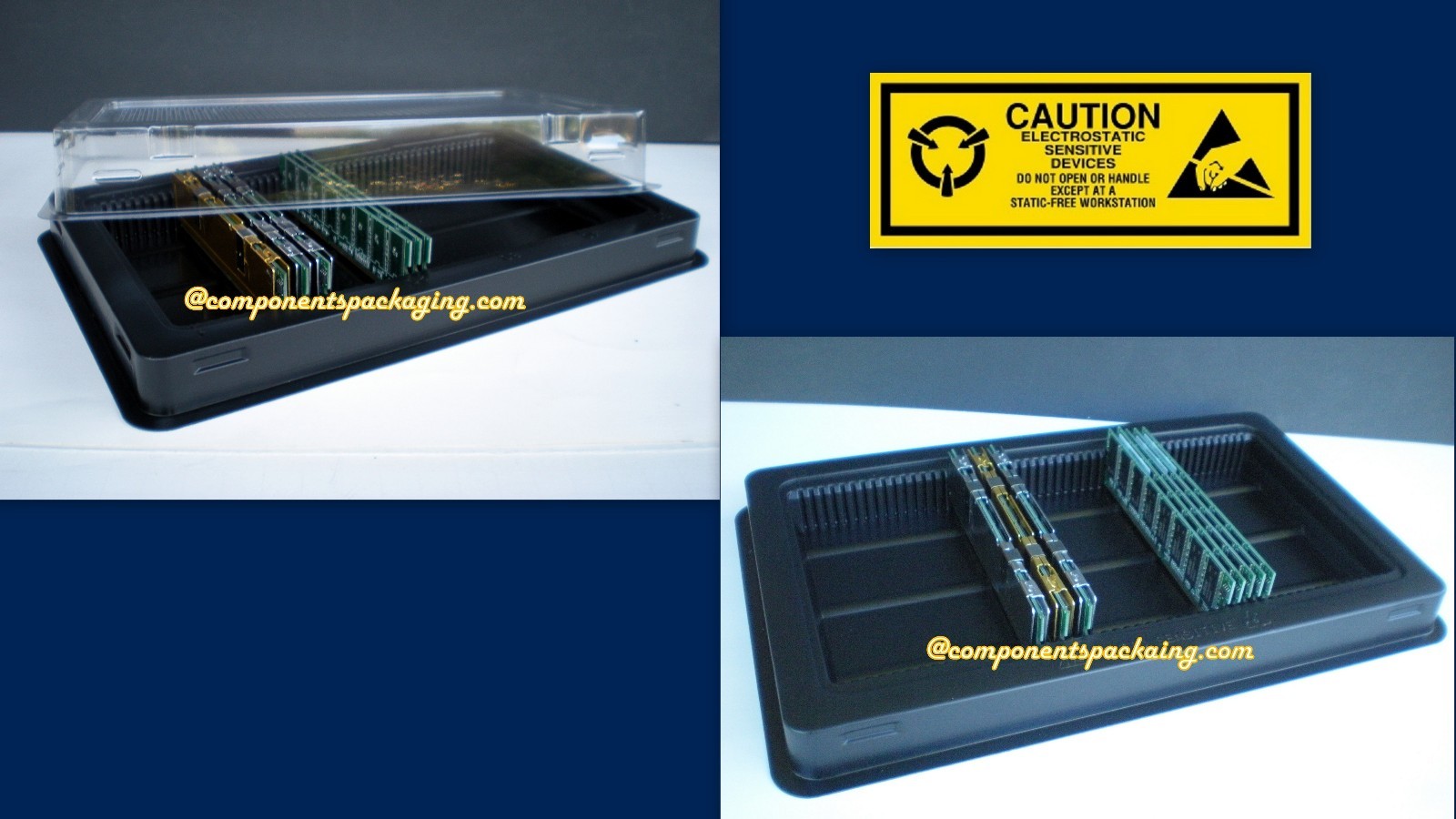 DRAM Memory Tray Case for Server PC DDR DIMM Modules Anti Static - Lot of 2 5 20