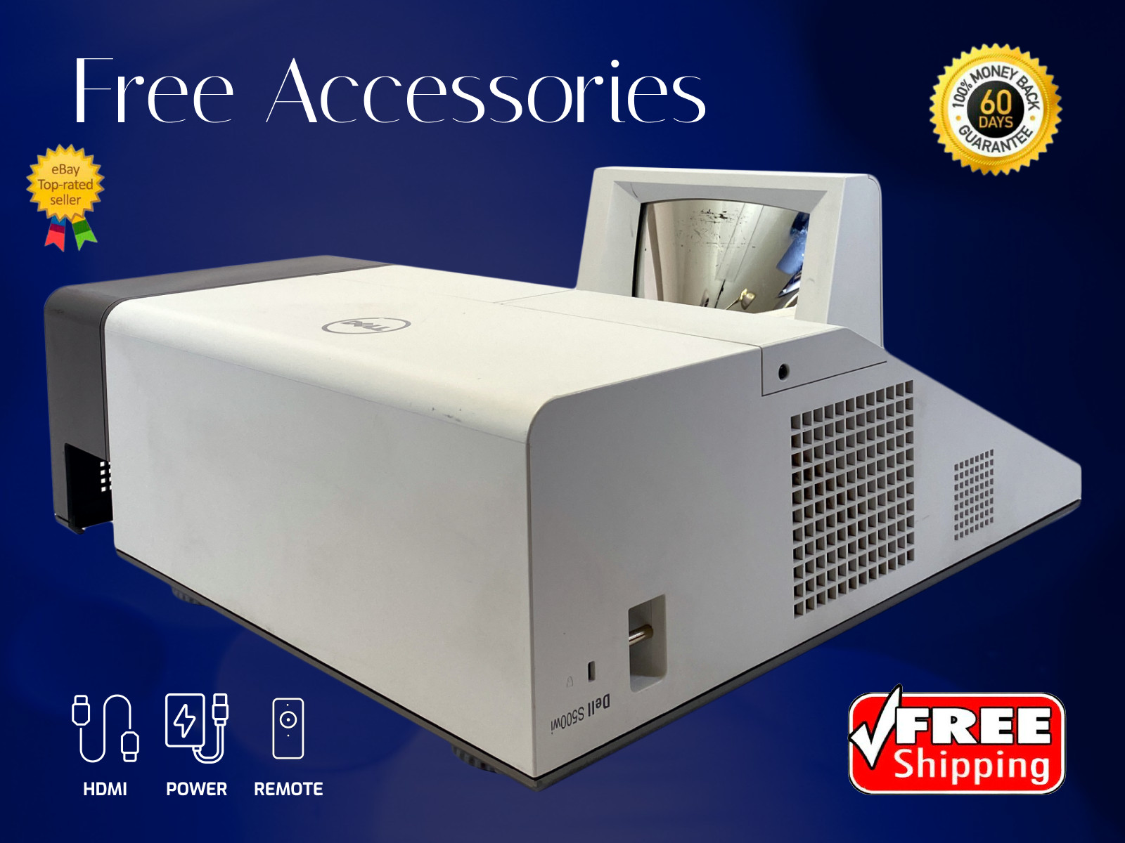 Dell S500wi DLP Interactive 4K Projector UST 3200 Lumens 2160p PC 3D Ready w/Kit