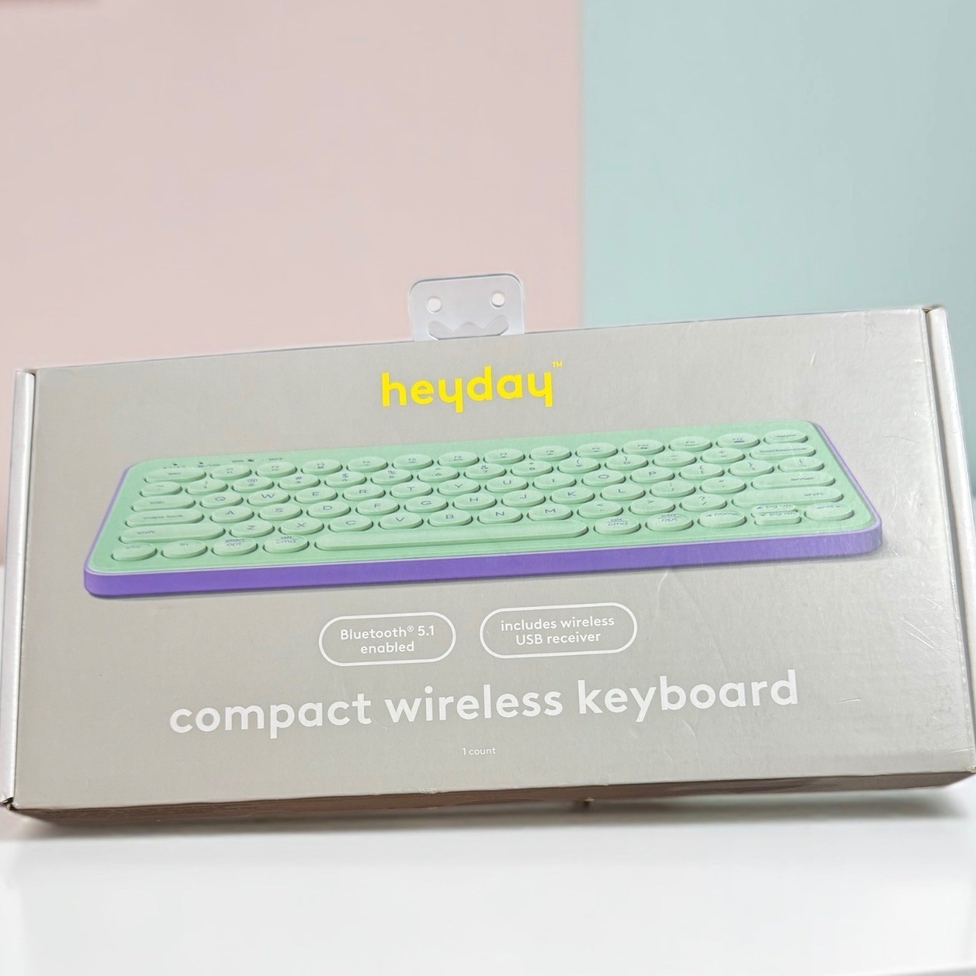 heyday Compact Wireless Keyboard Spring Teal Purple Bluetooth 5.1 NEW