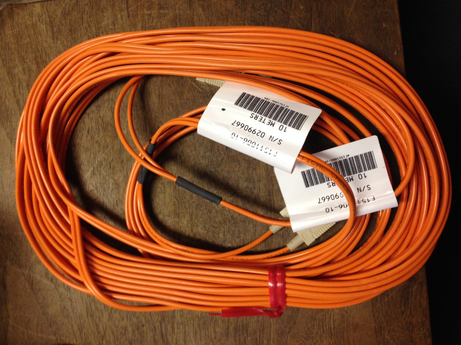 LOT of 6 CORNING Fiber Optic Cable 33 ft /10M SC-SC MULTIMODE DUPLEX 62.5/125 