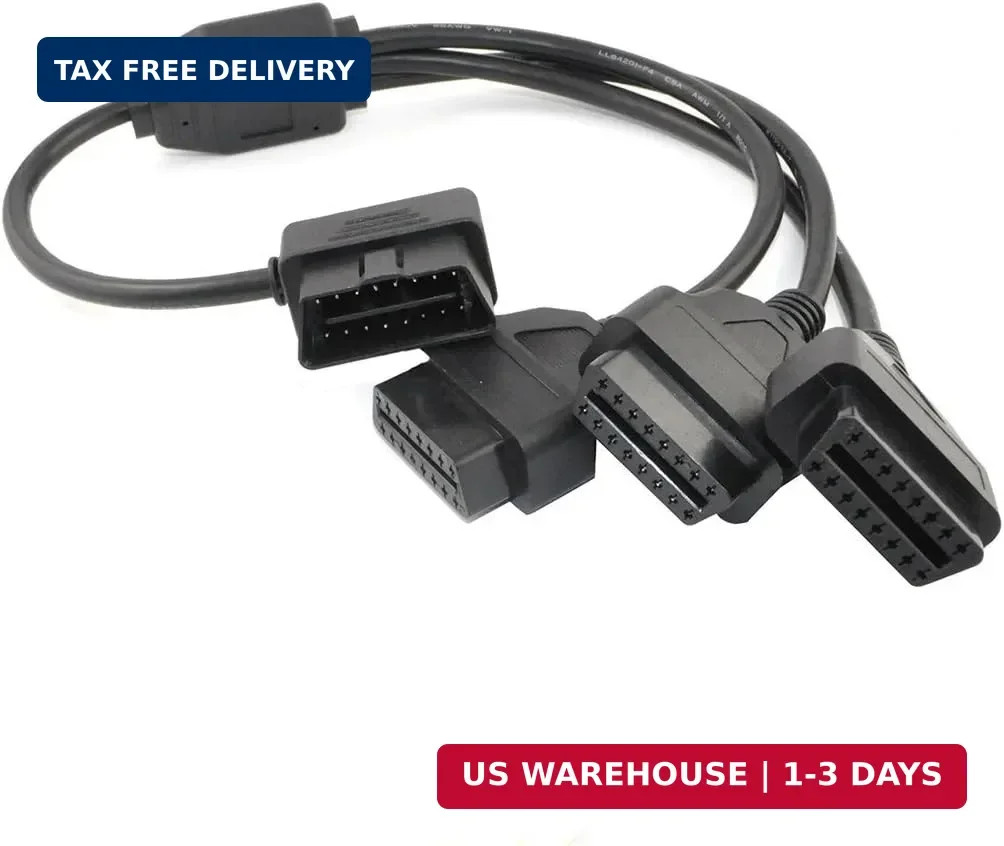 OBD2 Splitter Cable,OBD-II Extension Cable,1 Male to 3 Female Car Diagnostic Ext