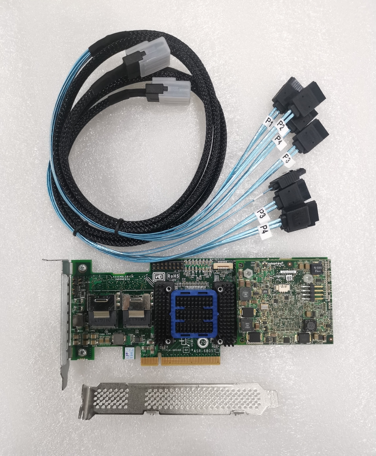 Adaptec Raid Controller ASR-6805T 8 Port PCIE2 x8 512MB+2*8087 SATA 50CM-