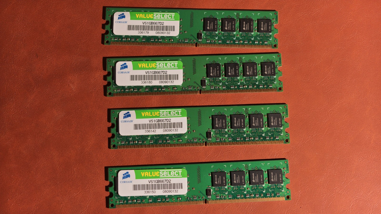 4X LOT - Corsair DDR2 1GB 667 MHz Value Select Ram Memory VS1GB667D2