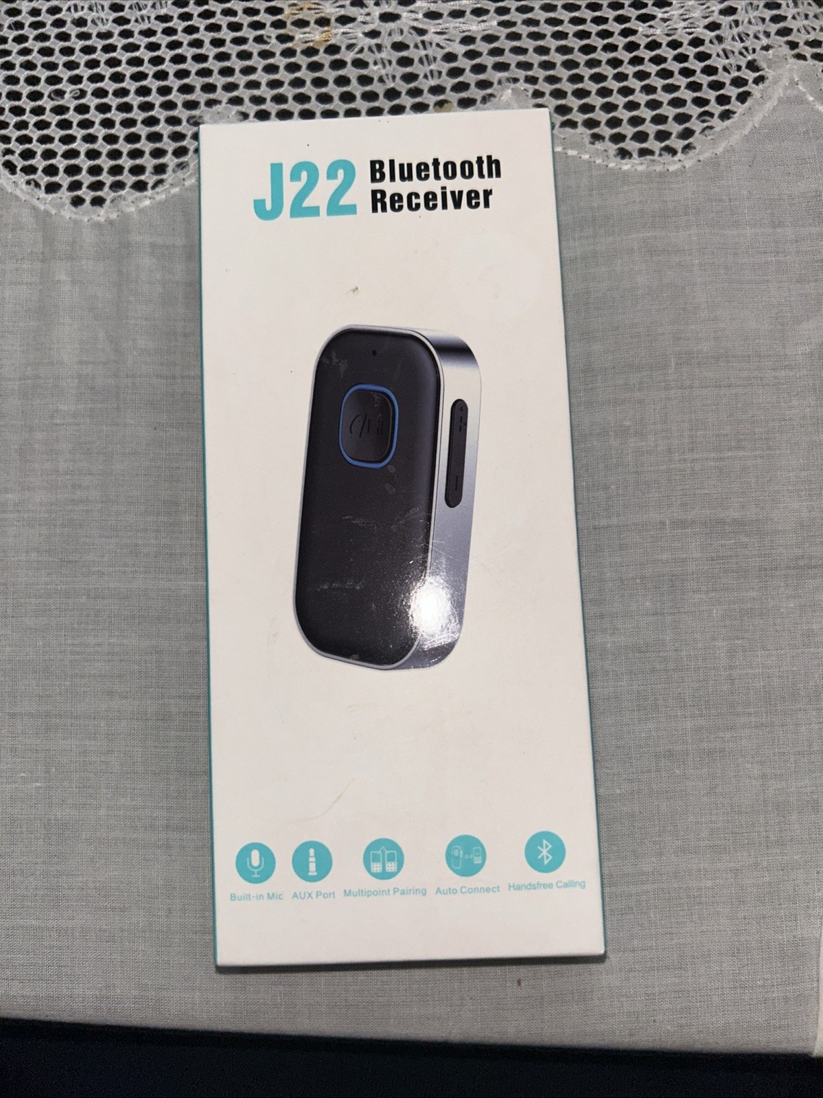 J22 Bluetooth 5.0 Receiver Car, Noise Cancelling Bluetooth AUX Adapter New