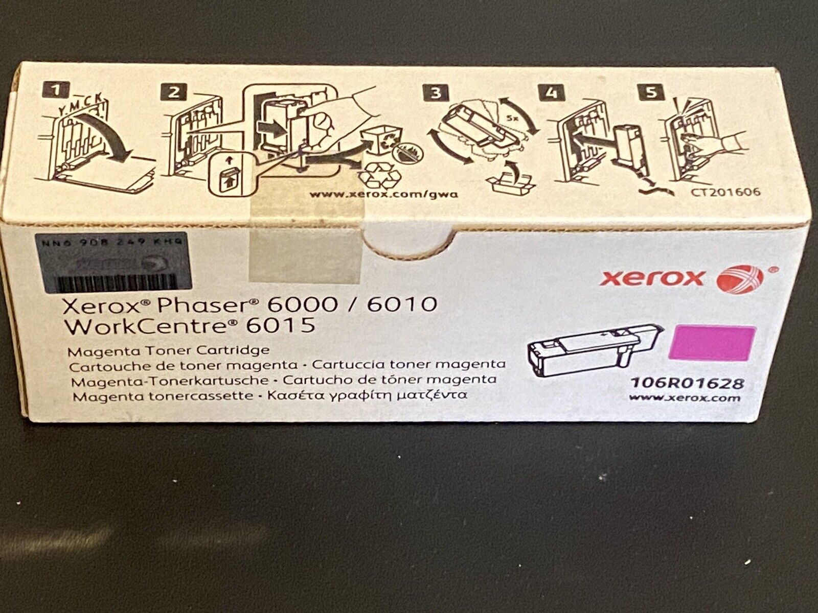 Genuine Xerox 106R01628 Magenta Toner Cartridge Phaser 6000/6010 WorkCentre 6015