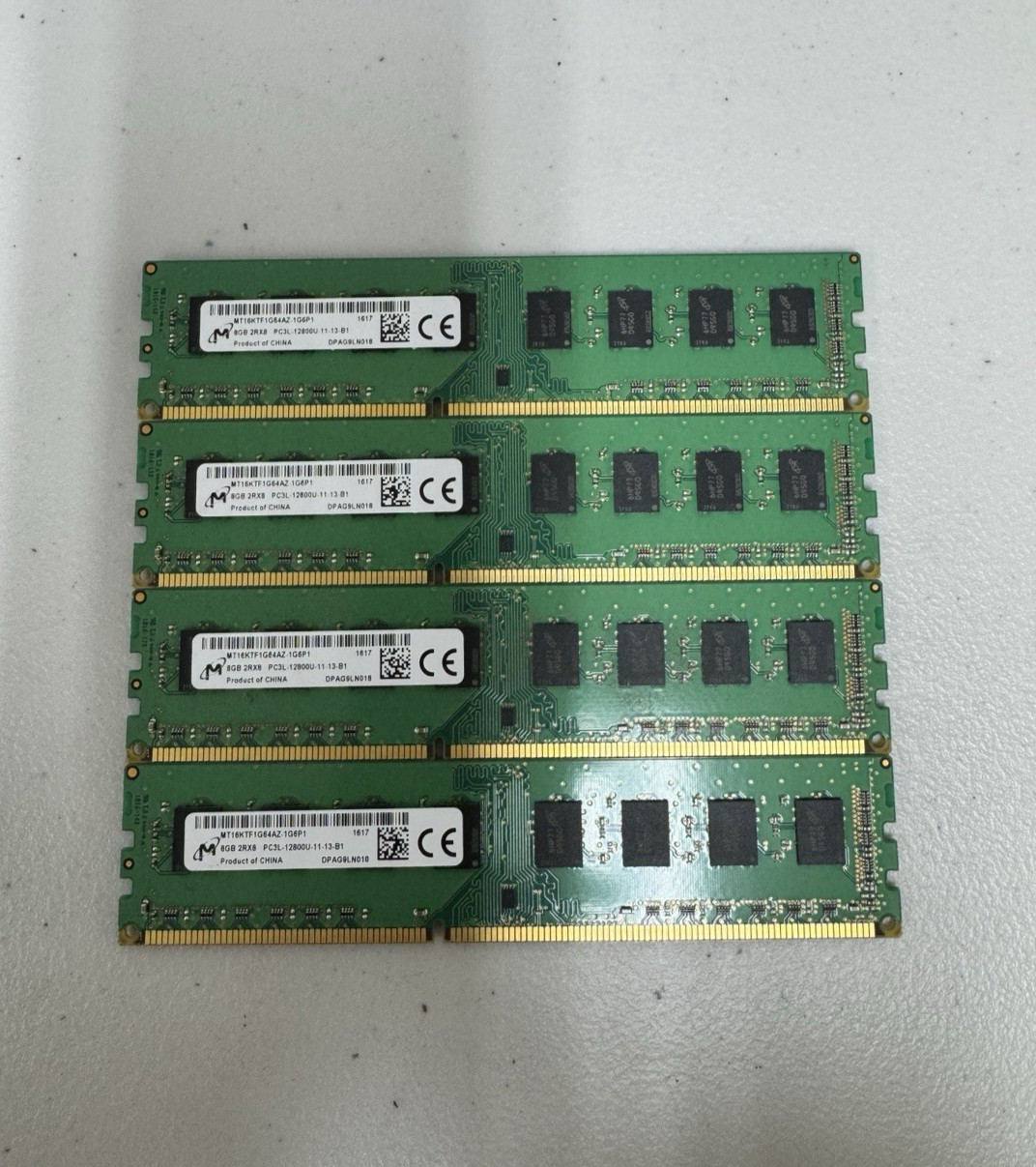 4 pcs Micron 8GB 2Rx8 PC3L-12800U-11-13-B1 Non-ECC RAM MT16KTF1G64AZ-1G6P1