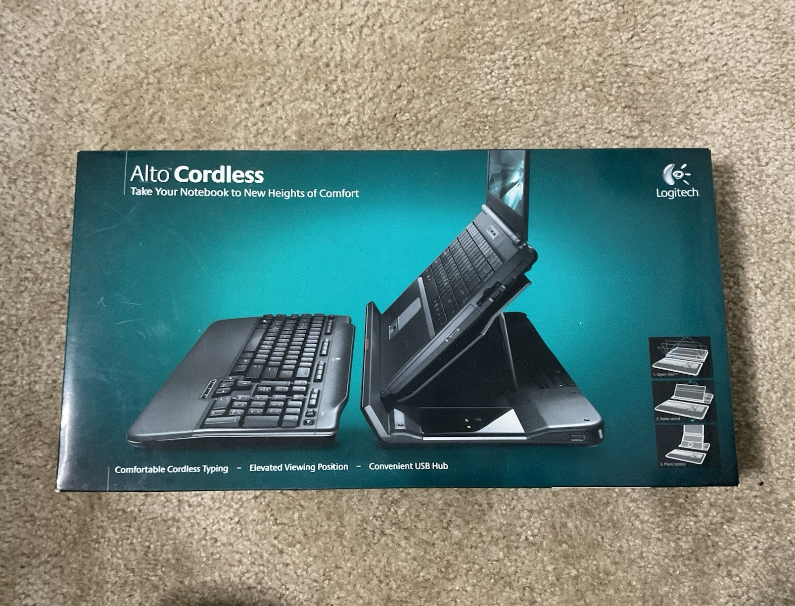Logitech Alto Cordless Docking Station w/ Wireless Keyboard USB Hub