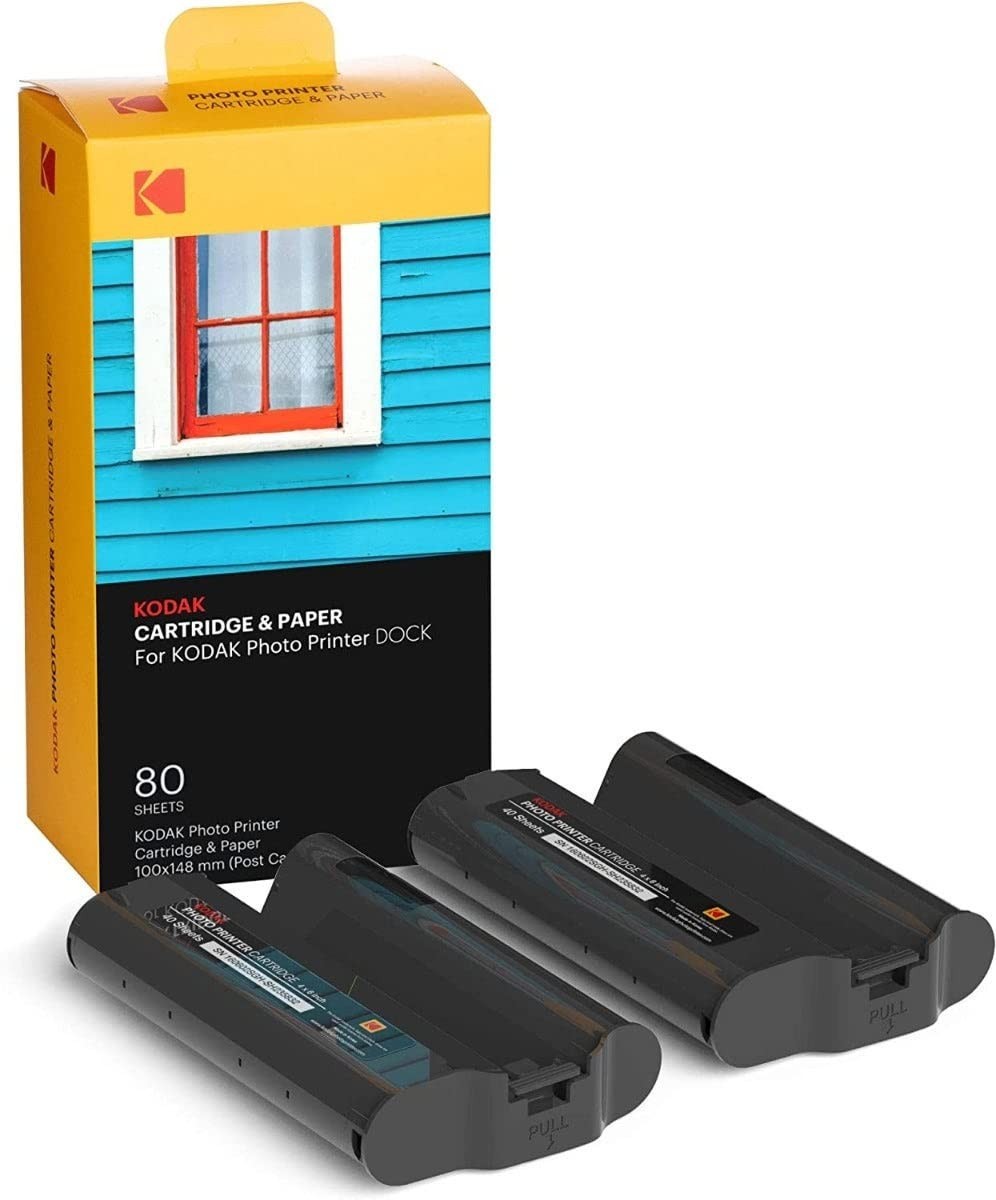NEW Kodak Dock Plus PHC-80 Cartridge Refill & Paper - 80 Pack - 4x6" for PD450