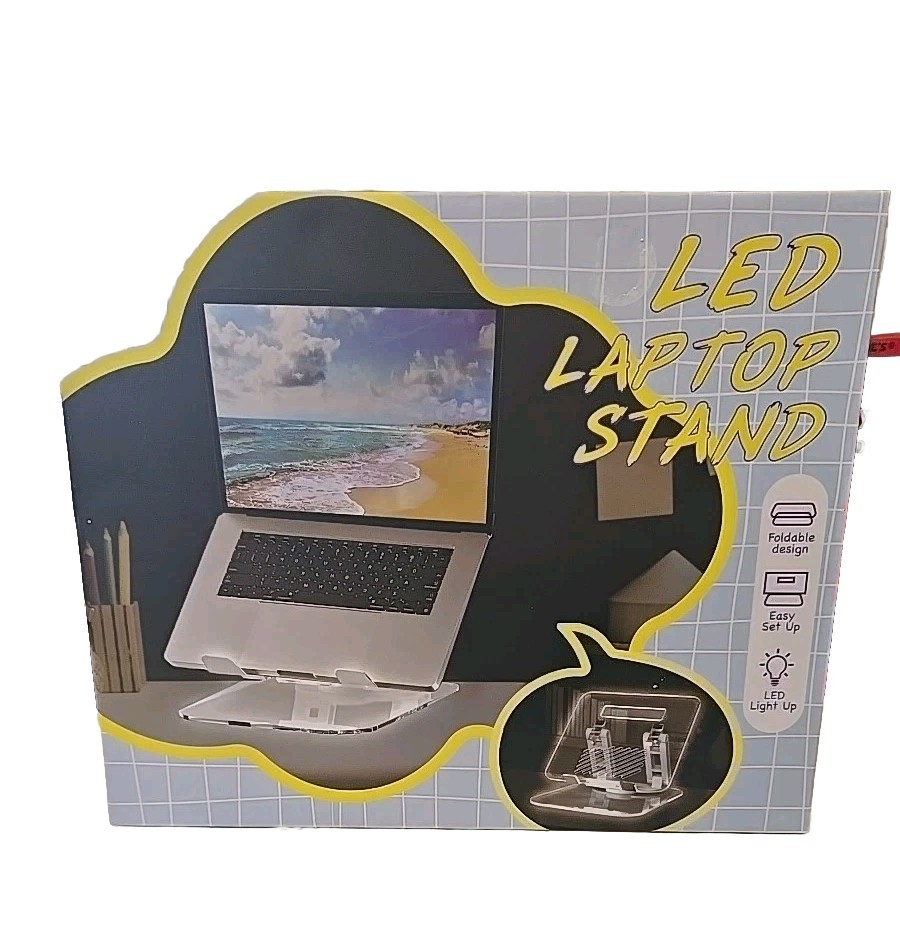 LED LIGHT-UP LAPTOP STAND 10.62" X 9.05" X 1.57" New 