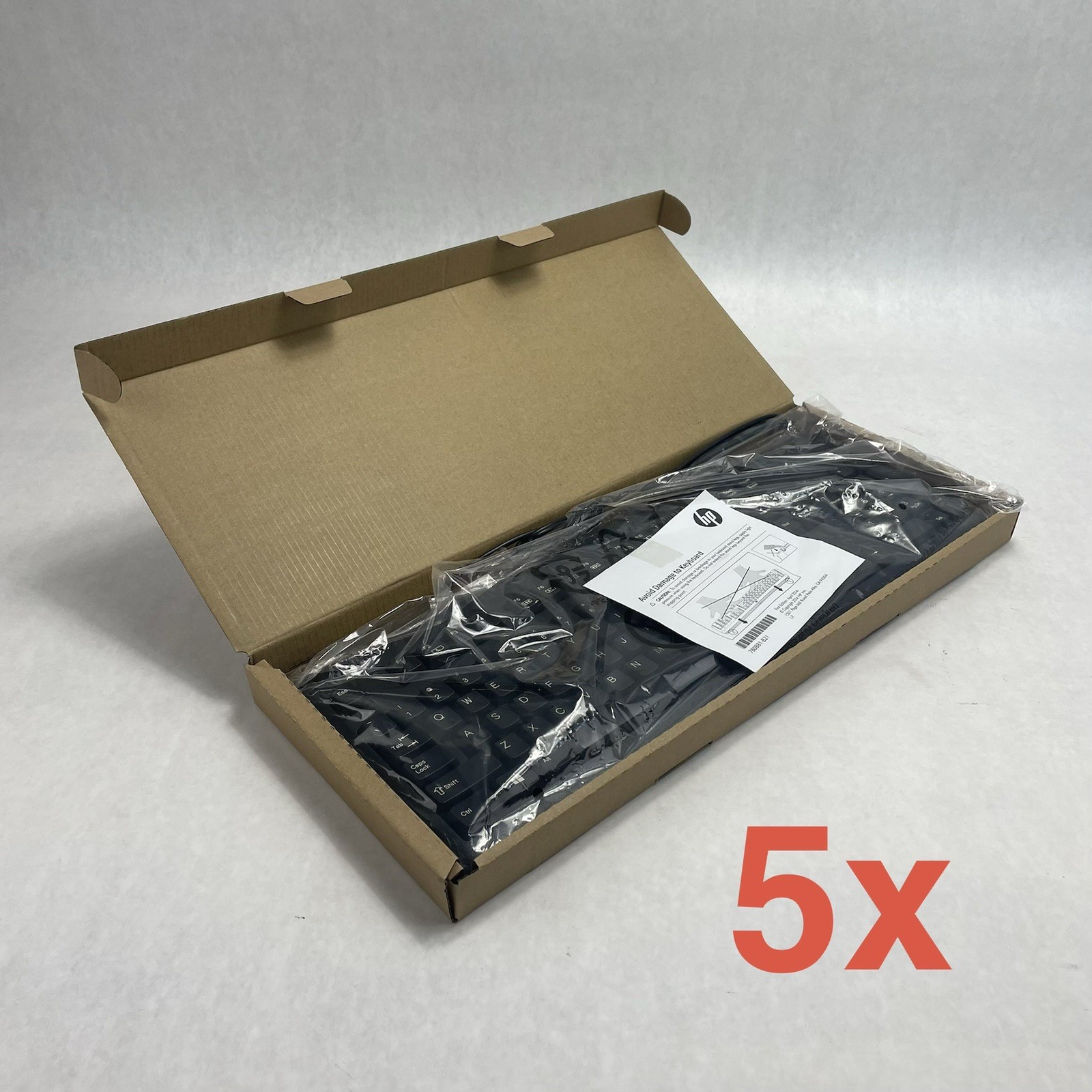 HP SK-2025 Multimedia Keyboard USB Wired with USB Hub Lot of 5