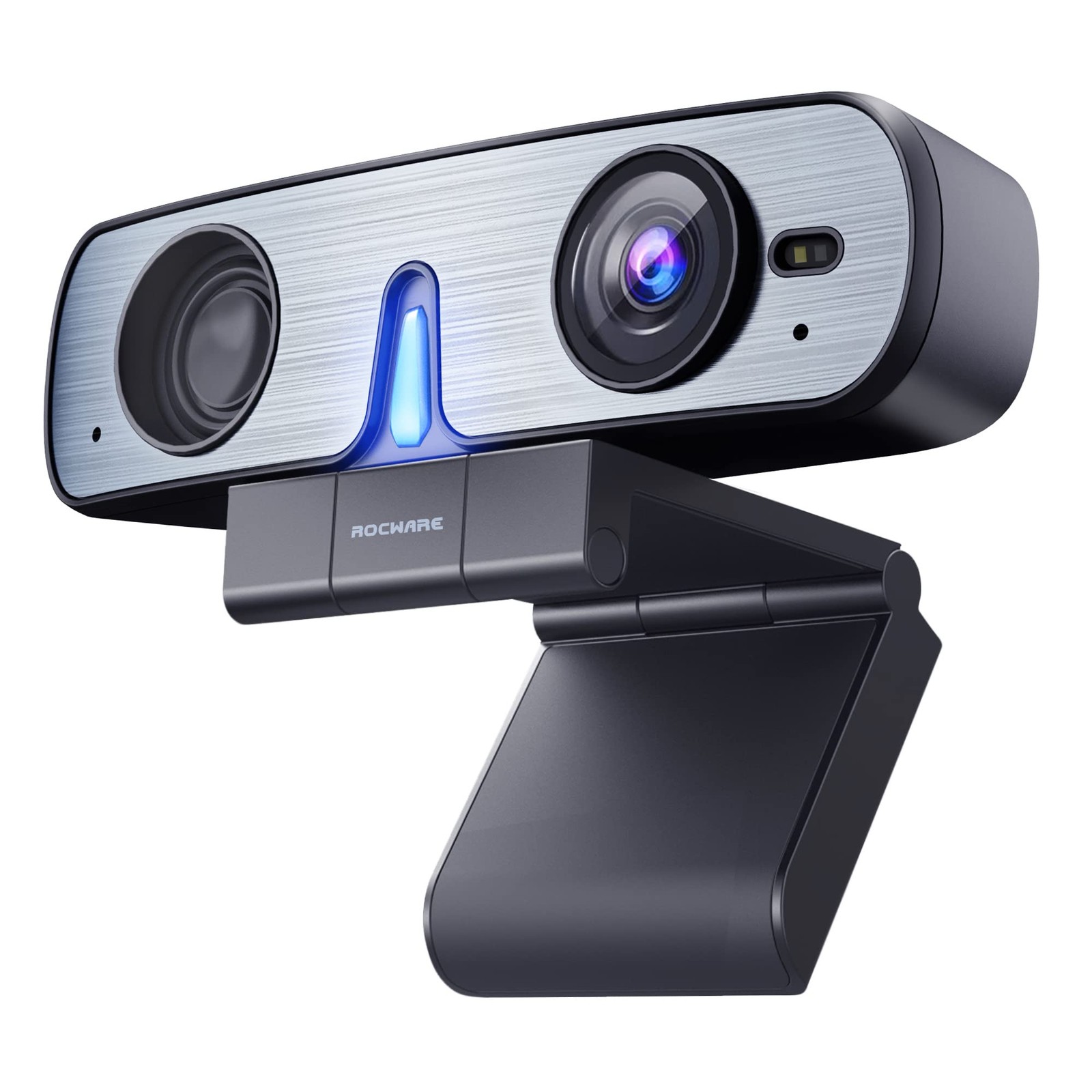 ROCWARE RC08 2K Webcam with Speaker, for PC, HD Web Cam Black 