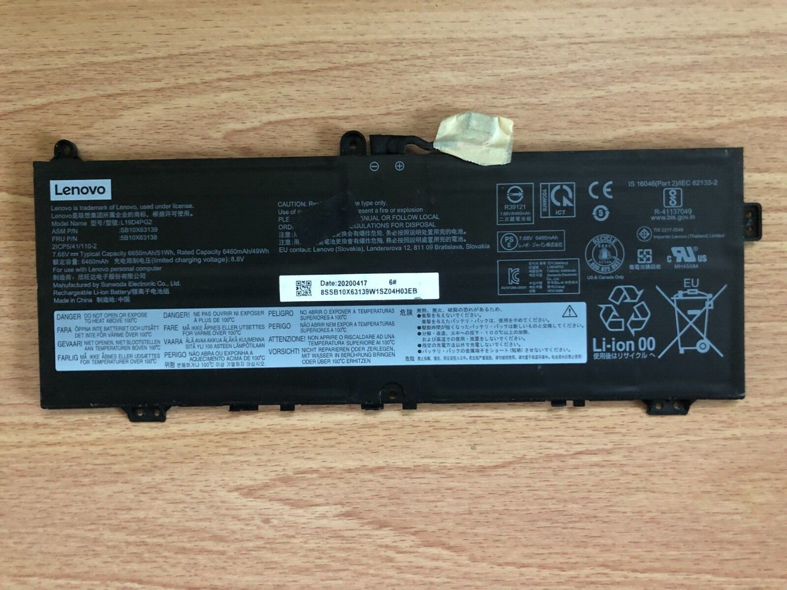 L19D4PG2 Battery for Lenovo Ideapad Flex 5 CB-13IML05 Series L19L4PG2 L19D4PG2